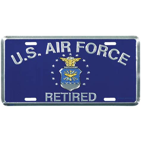 Air Force License Plate US Air Force Retired with Crest | North Bay ...