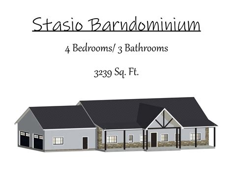 Barndominium Plan, 4 Bedrooms, 3 Bathrooms, 3200 Sq Ft, House Plans, Ready to Print - Etsy