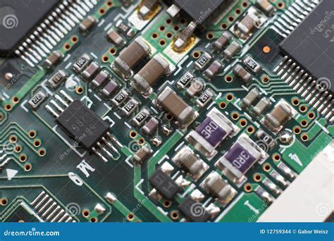 Circuit Board With Resistors And Microprocessors Stock Images - Image ...