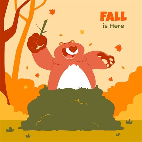 Free Vector | Flat cartoon character illustration for fall season