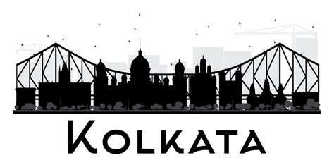 Kolkata City skyline black and white silhouette. 9759492 Vector Art at Vecteezy