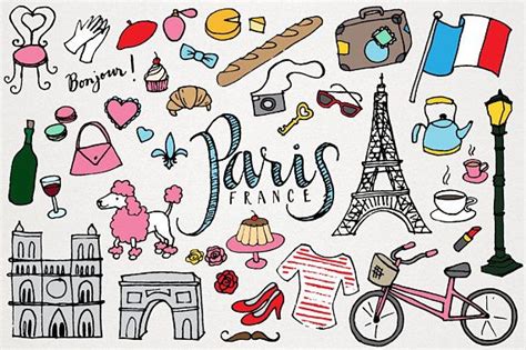 Paris Clipart Paris France Clip Art, Monuments Clipart, City Clipart, Hand Drawn Clipart, Eiffel ...