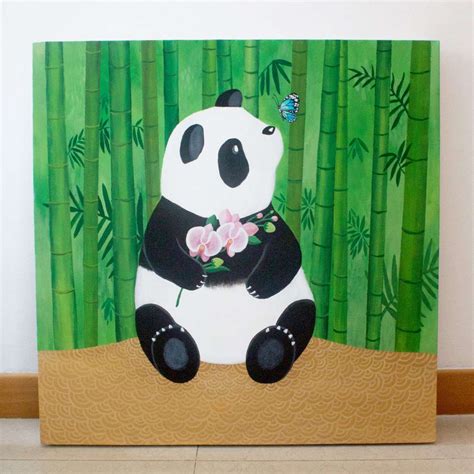 +18 Acrylic Painting Of Panda - Aircraft Fabric Paint