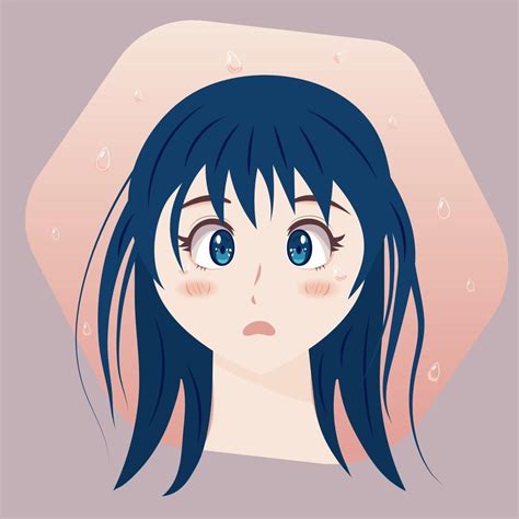 Depression, sadness, pain. Sad anime girl crying. 3321875 Vector Art at ...