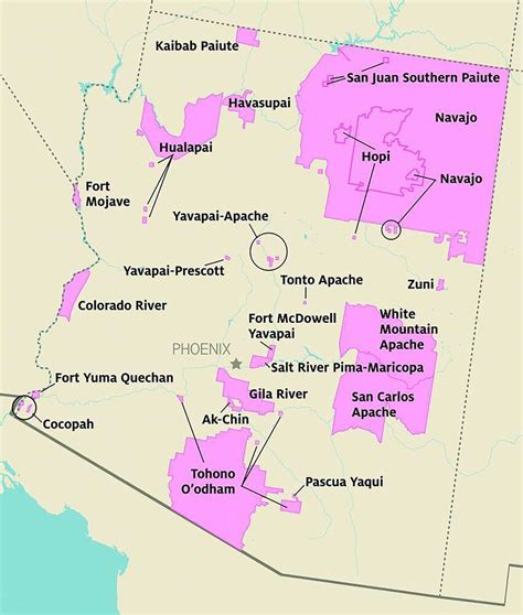 Map of federally recognized Indian Tribes in Arizona. (Courtesy of the... | Download Scientific ...