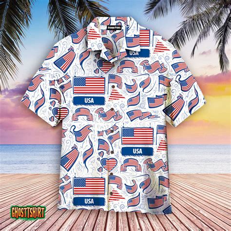 American Flag Aloha Hawaii Shirt For Men Women