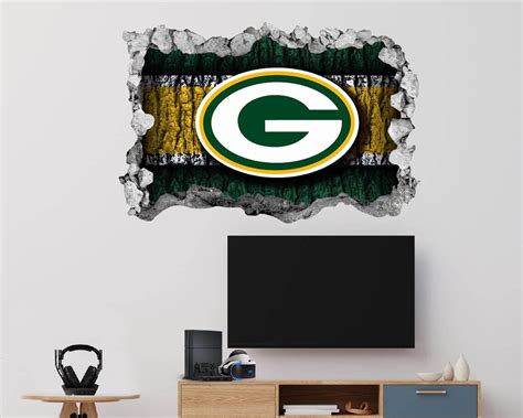 Green Bay Packers Wall Decor Decal-3d Design-vinyl Home | Etsy