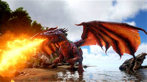 Fiery Beach Dragon - Ark: Survival Evolved HD Wallpaper