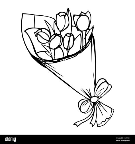 Flower gift for Valentine's day, birthday, holiday. floral doodle ...