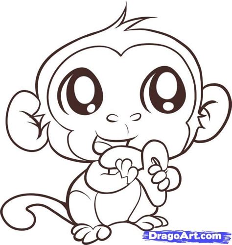 Monkey eating drawing | Monkey, Step by Step, forest animals, Animals, FREE Online Drawing ...