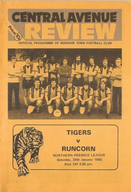 FOOTBALL PROGRAMME>WORKSOP TOWN v RUNCORN Jan 1980 £1.35 - PicClick UK