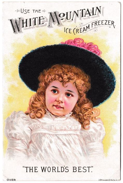 White Mountain Ice Cream Freezer Advertising Trade Card Antique Victorian Chromo | Vintage ...