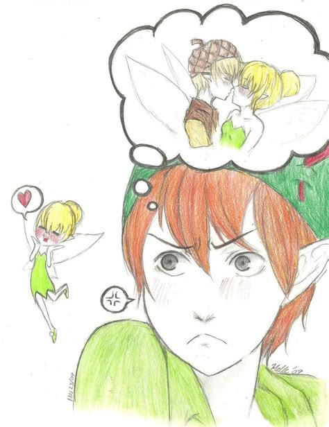 Peter Pan and Tinkerbell Kissing | Peter Pan is Jealous by MeraniChan Disney university Disney ...