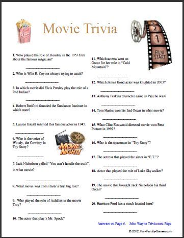 Movie, TV trivia covers a wide spectrum of viewing entertainment.