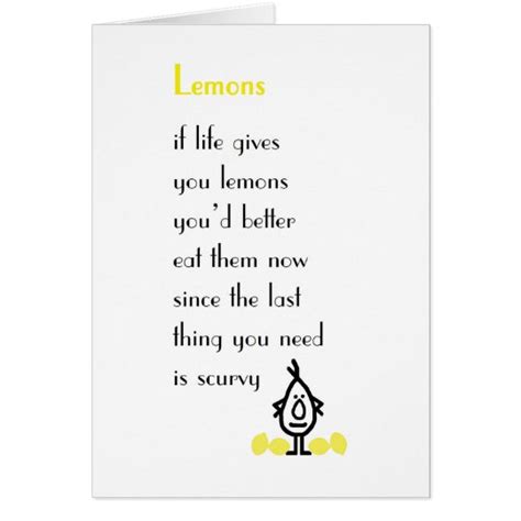 Lemons - a funny get well poem card | Zazzle.co.uk