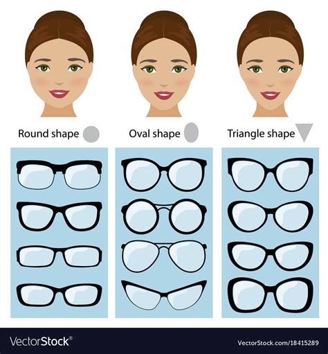 Spectacle frames for women face shapes Royalty Free Vector