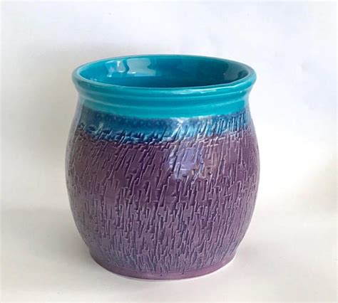 Ceramic Planter, Purple Flower Pot, Purple Pot, Purple Planter, Artisan Planter, Boho Planter ...