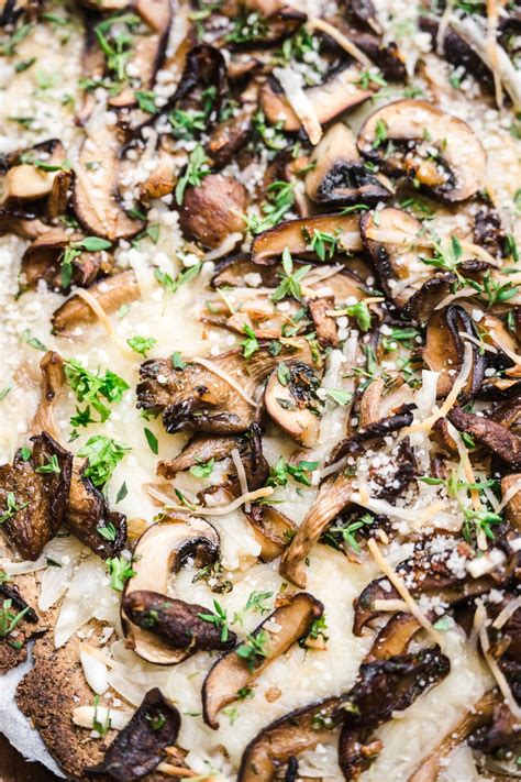 Mushroom Pizza with Cauliflower Crust (Vegan) - Crowded Kitchen