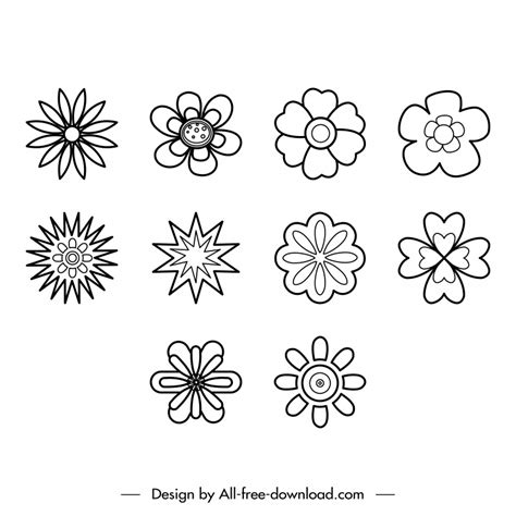 Flower Outline Clip Art Free