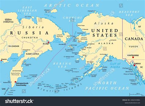 Maritime Boundary Between Russia United States Stock Vector (Royalty ...