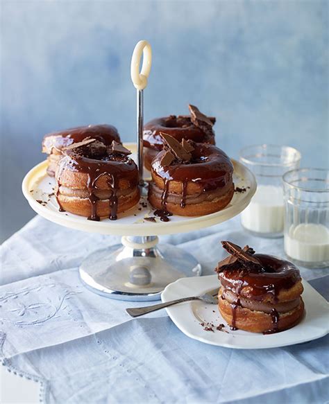 Chocolate-cream doughnuts recipe | Doughnut recipe :: Gourmet Traveller