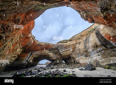 Devils Punch Bowl State Natural Area on the central Oregon Coast Stock ...