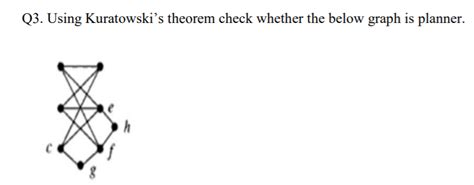 Solved Q3. Using Kuratowski's theorem check whether the | Chegg.com