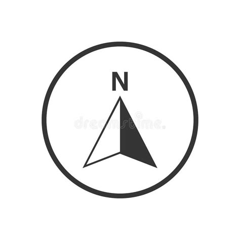 North Arrow Icon or N Direction and Navigation Point Symbol. Vector ...