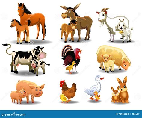 Animals Their Babies Stock Illustrations – 88 Animals Their Babies ...