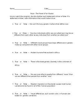 Race The Power Of An Illusion Worksheet Answers - Studying Worksheets