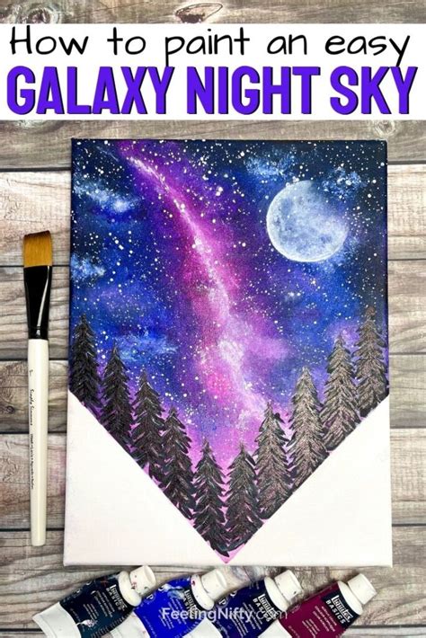 How To Paint a Galaxy Night Sky For Beginners {Milky Way}