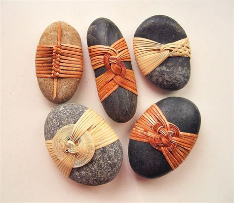 Japanese+Basketry+Knots.+Cane+Wrapped+Rocks+by+Basketeer. Zen Rock, Rock Art, Stone Rocks, Stone ...