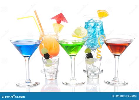 Various Types Of Alcohol Cocktails Stock Photography - Image: 18590202