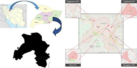 Location of the Neighborhoods in the City of Karaj, Alborz Province,... | Download Scientific ...