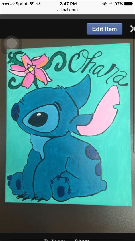 Lilo and stitch acrylic canvas painting only $25.00 http://www.artpal ...