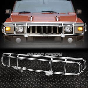 FOR 03-09 HUMMER H2 OE STYLE CHROME STAINLESS STEEL FRONT BRUSH GRILLE GUARD KIT | eBay