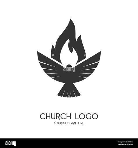 Logo de l'église. Symboles chrétiens. Le symbole du Saint-Esprit est ...