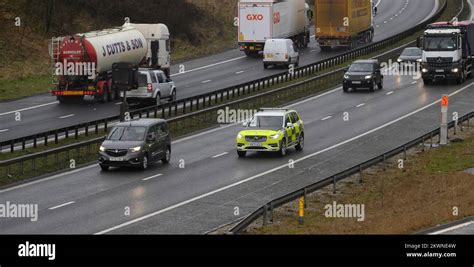 Highways England traffic officer on patrol in England Stock Photo - Alamy