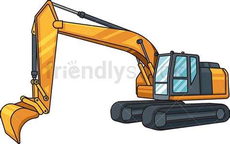 Realistic Excavator Cartoon Vector Clipart - FriendlyStock