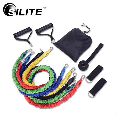 SILITE Resistance Bands 11pcs/Set Cloth Cover Fabric Fitness Equipments ...