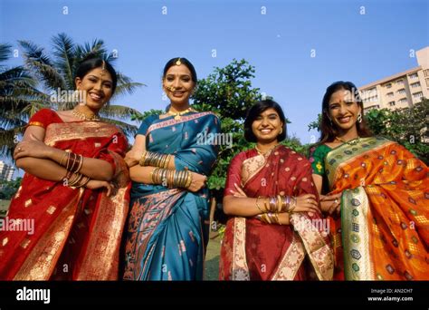 Women Dressed in Saris / Traditional Costume, Mumbai (Bombay Stock ...