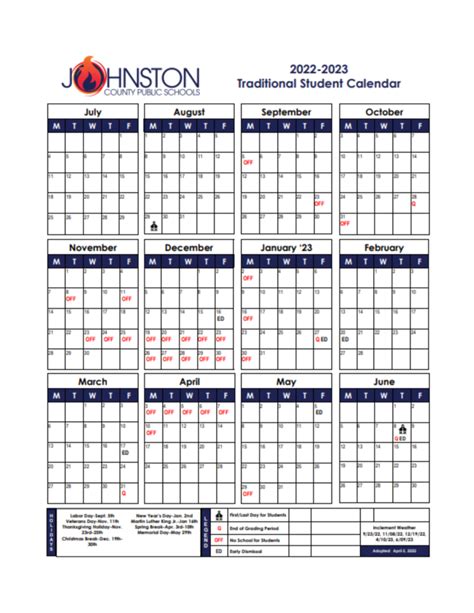 Johnston County Schools - School District Calendar