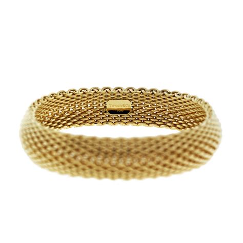 Tiffany & Co. 18k Yellow Gold Somerset Mesh Bangle Bracelet