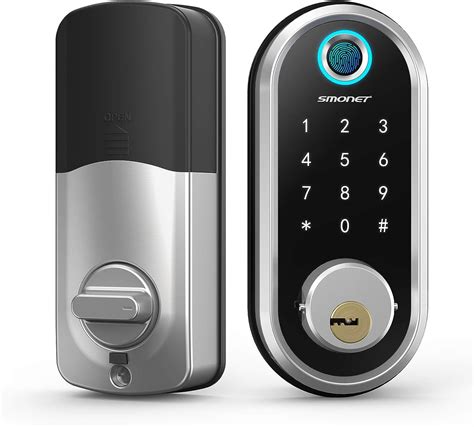 Buy Smart Deadbolt, SMONET Fingerprint Electronic Deadbolt WiFi Door Lock with Keypad-Bluetooth ...