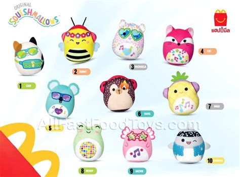 McDonald's Squishmallows Happy Meal Toys Complete Set of 10 Toy Collection Thailand June July 2023