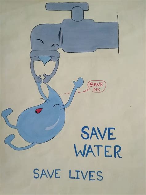 Save water drawing poster | Save water drawing, Save water poster ...