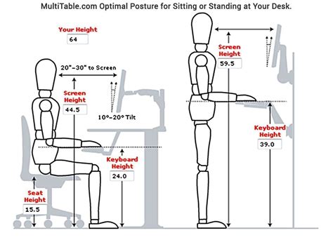 Ergonomic Desk Standing Height | Standing desk ergonomics, Desk height ...