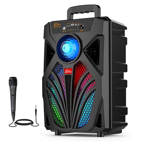 Sylvania 6000W Portable Bluetooth Speaker, Loud Outdoor Subwoofer with Handle, Microphone, Heavy ...