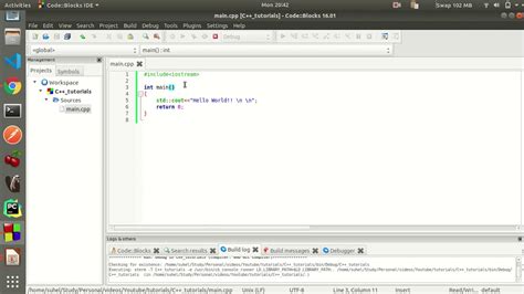 Hello World program in C++ - YouTube