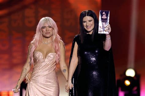 Laura Pausini Awarded by Karol G, Performs at Latin Grammys 2023